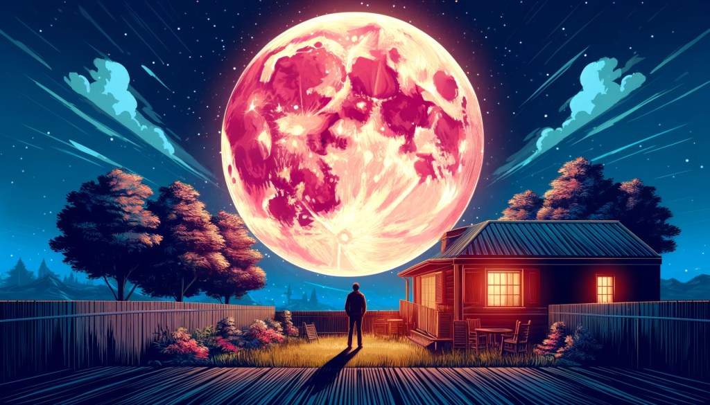 A Pink Moon Emerges, Plus, Our Cosmic Coordinate&nbsp;System